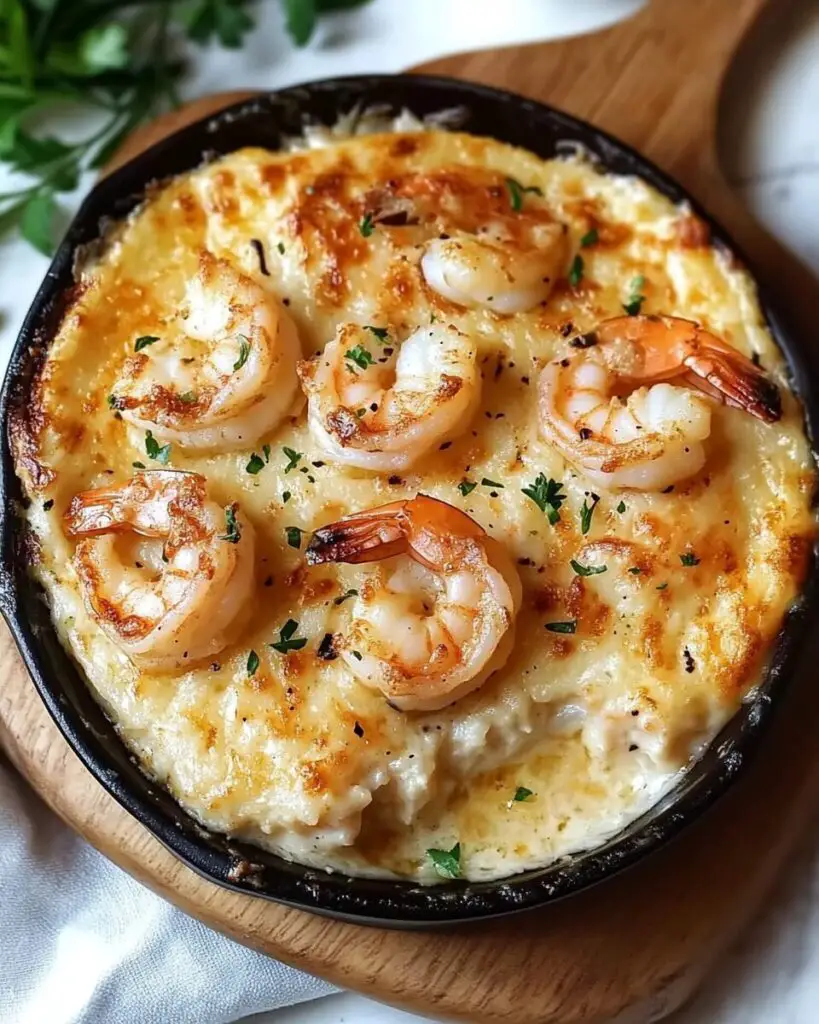 Creamy Garlic Shrimp Gratin