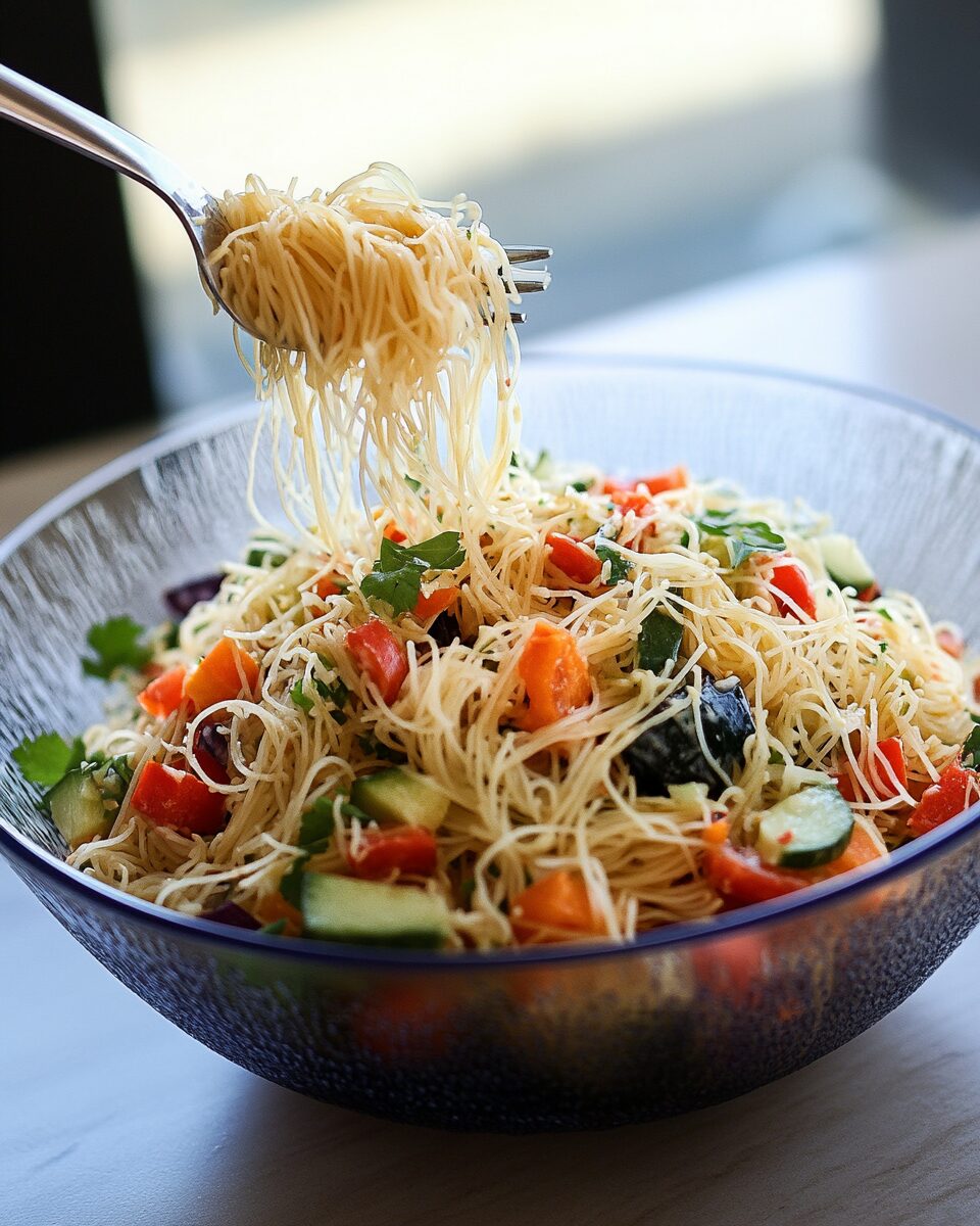 Angel Hair Pasta Salad with Fresh Veggies