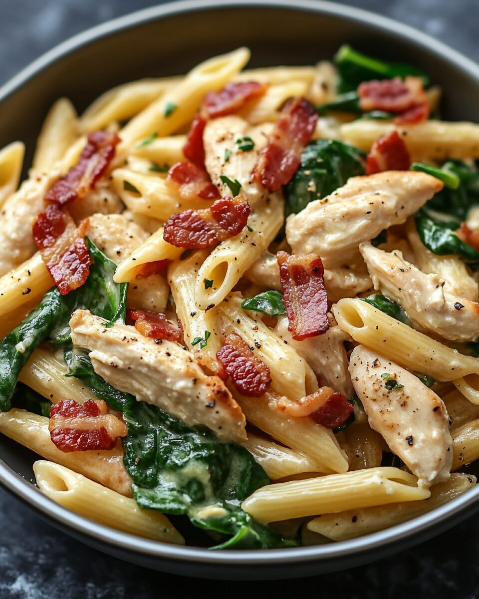 Chicken Bacon Spinach Penne