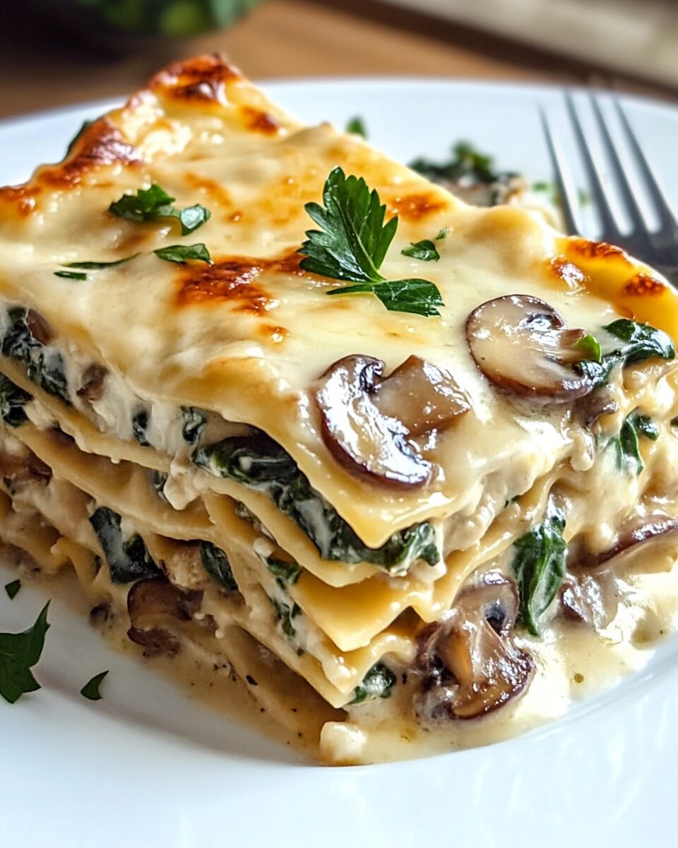 Creamy Spinach and Mushroom Lasagna