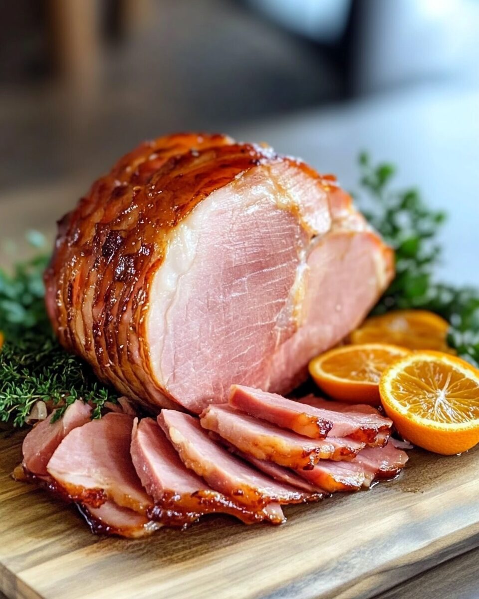 Orange Bourbon Glazed Ham