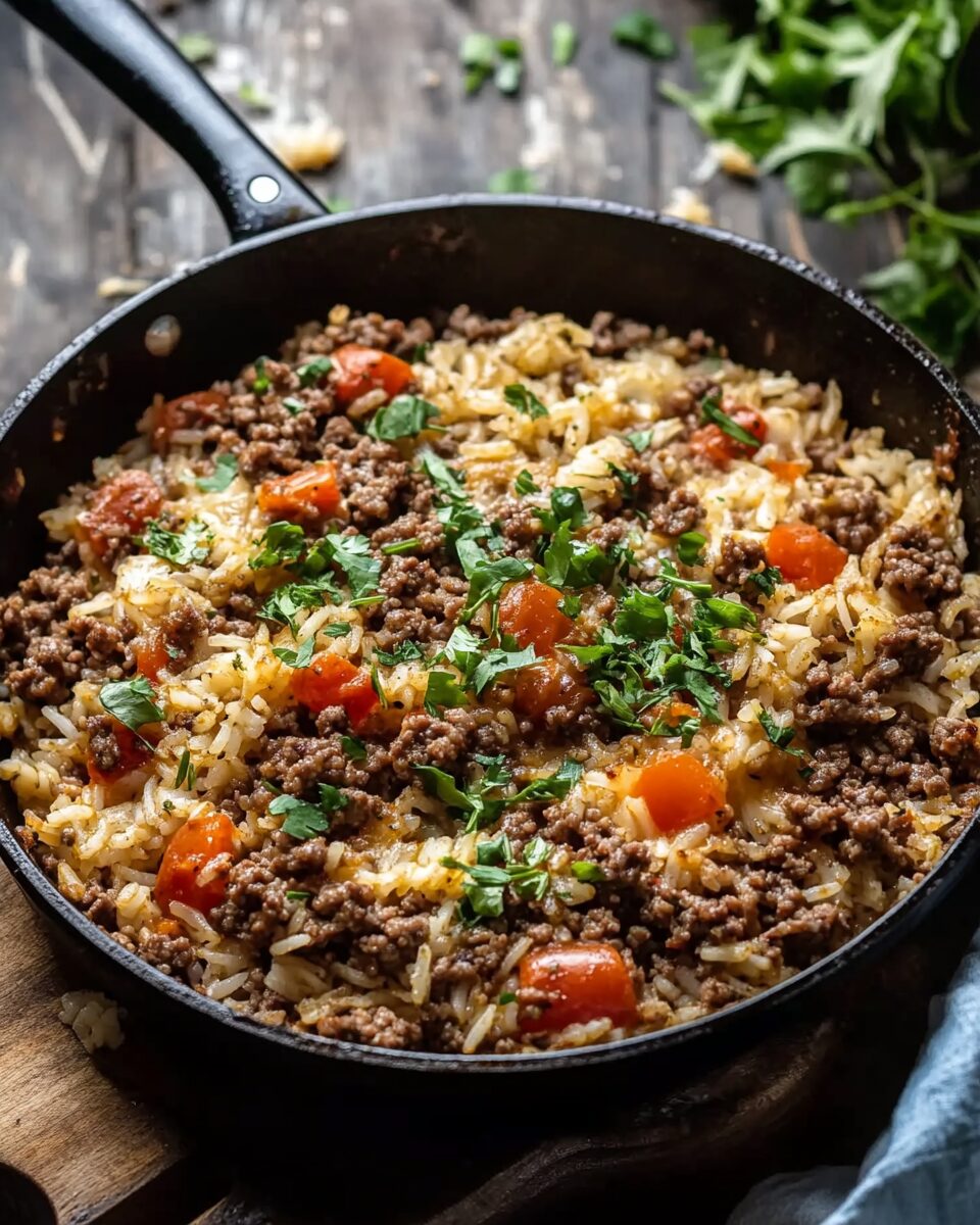 Savory Ground Beef and Rice Skillet