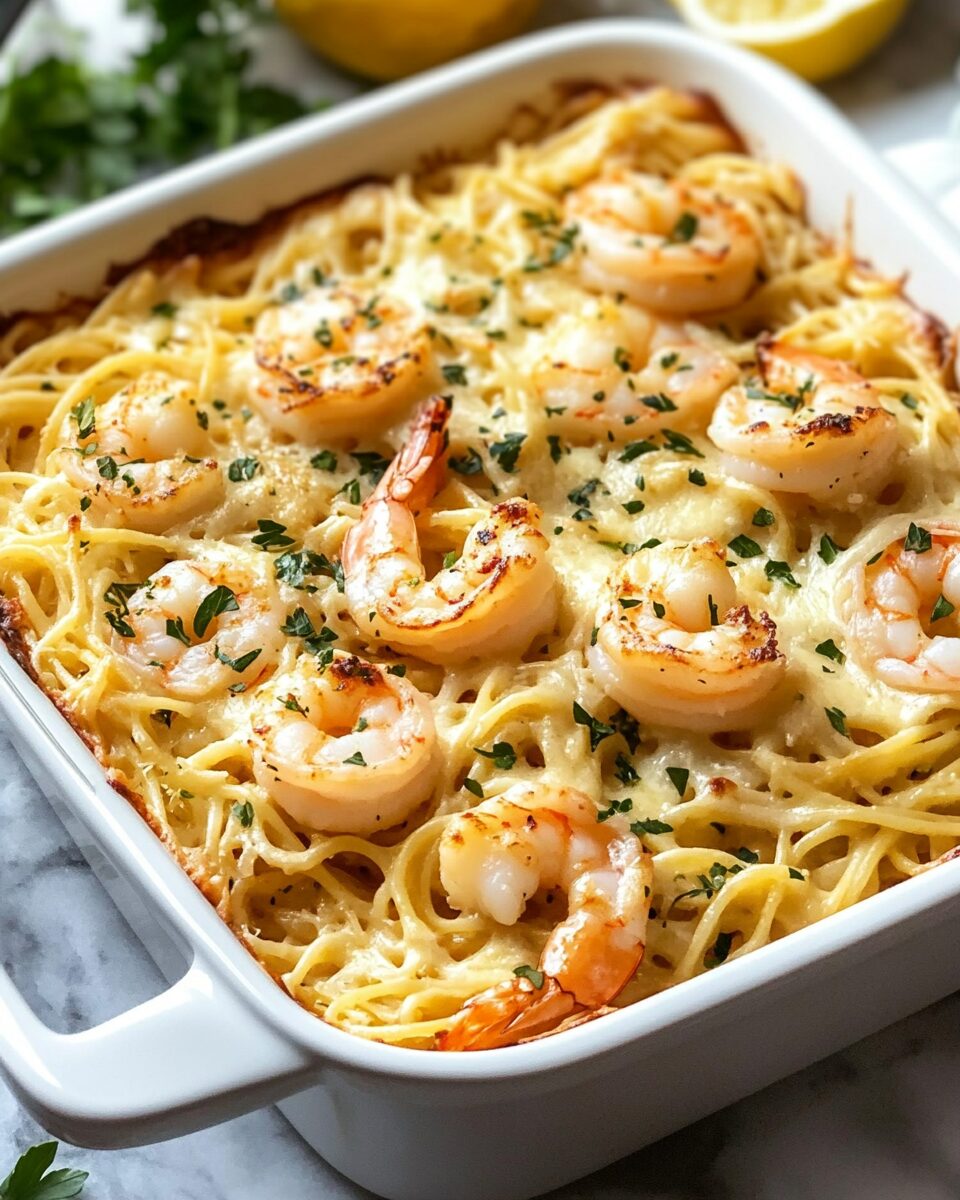 Shrimp Scampi Pasta Bake