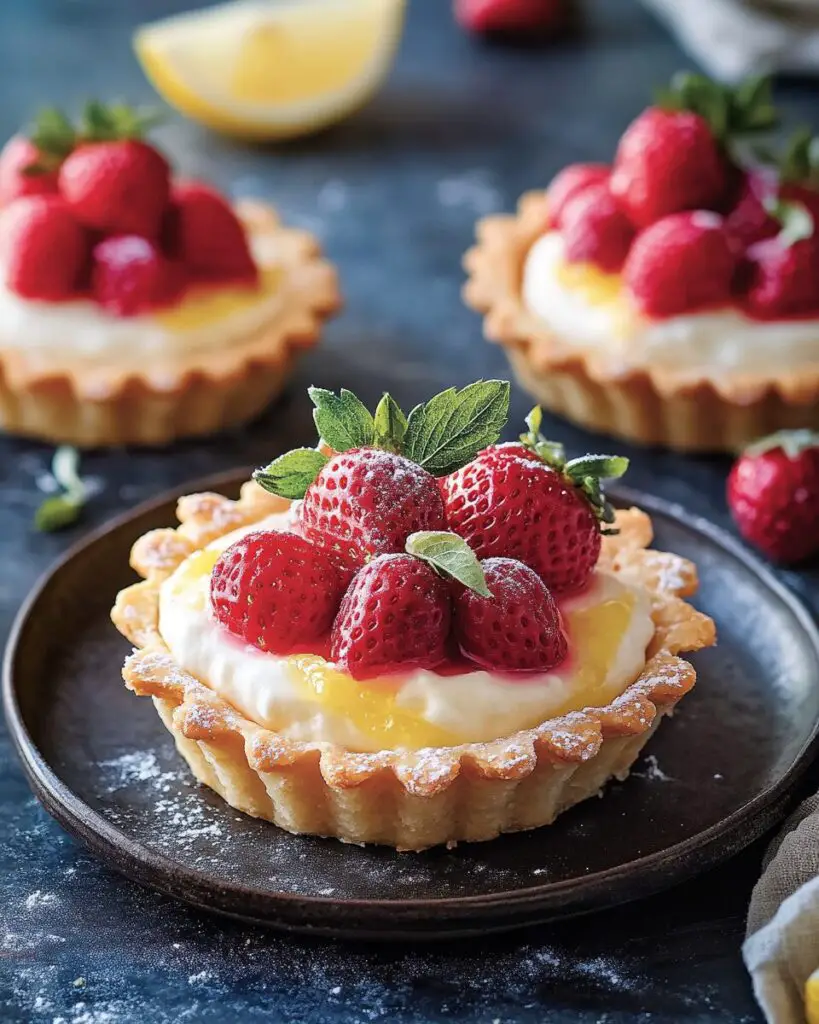 Strawberry Mascarpone Tartlets with Lemon Curd