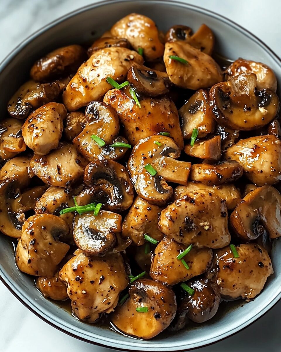 Black Pepper Chicken with Mushrooms