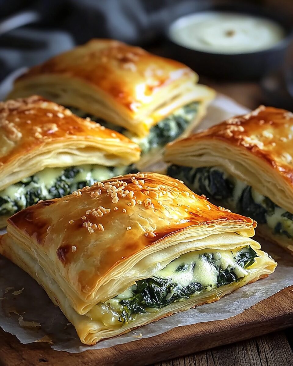 Cheese and Spinach Stuffed Pastry