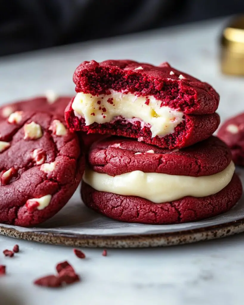 Cheesecake-Stuffed Red Velvet Cookies