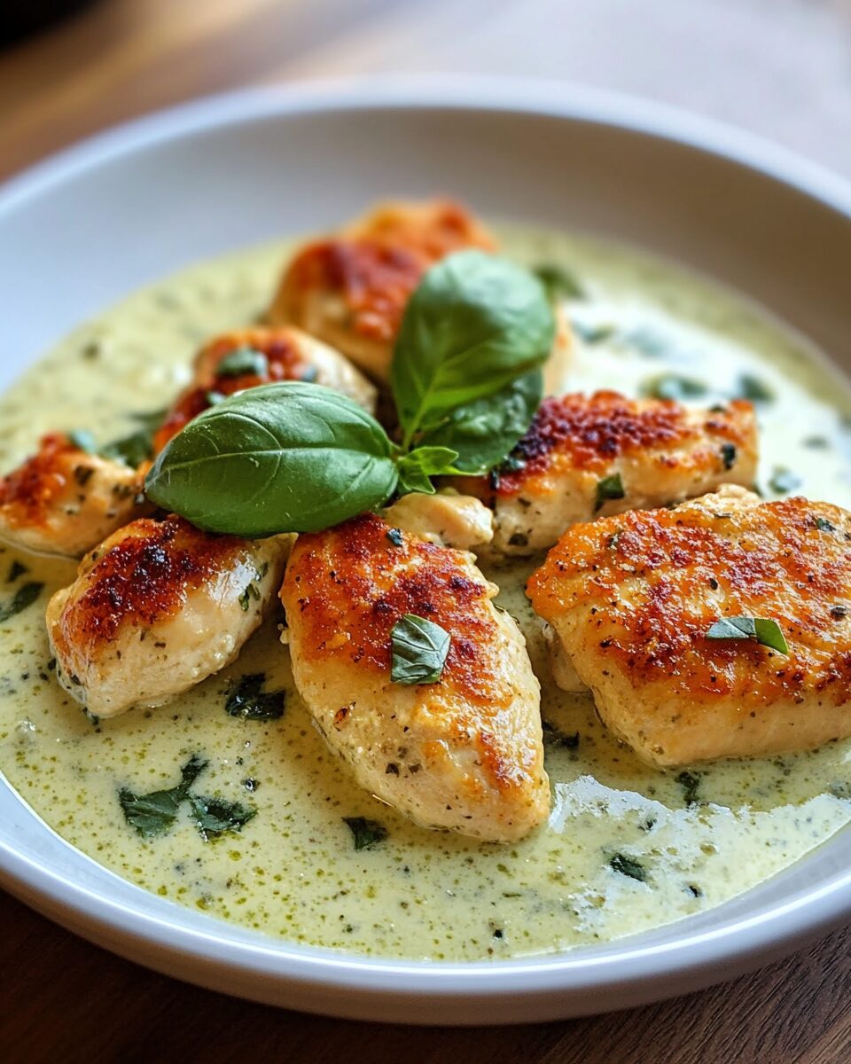 Chicken in Basil Cream Sauce