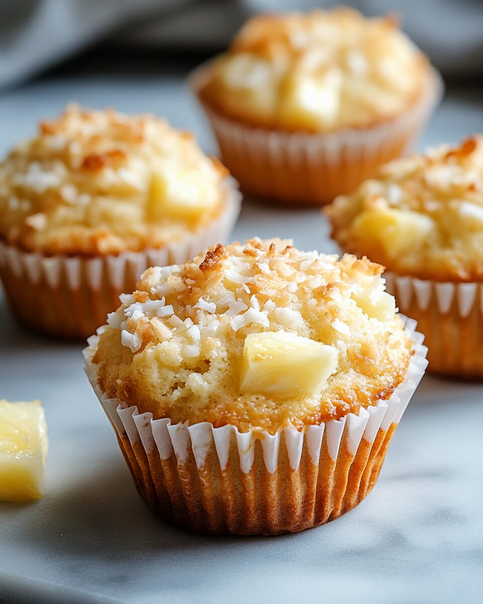 Coconut and Pineapple Cottage Cheese Muffins
