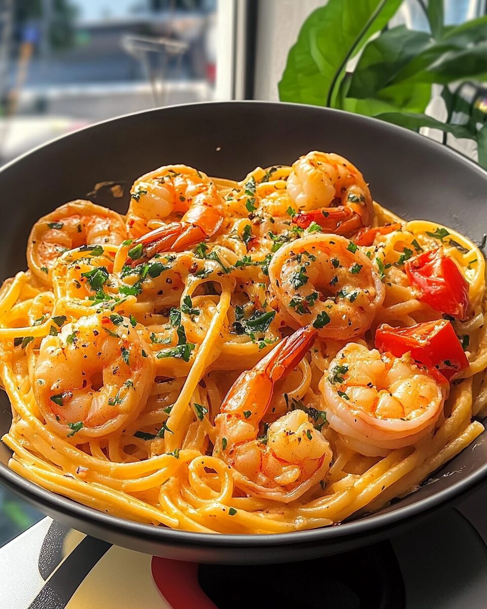 Creamy Jamaican Shrimp Pasta