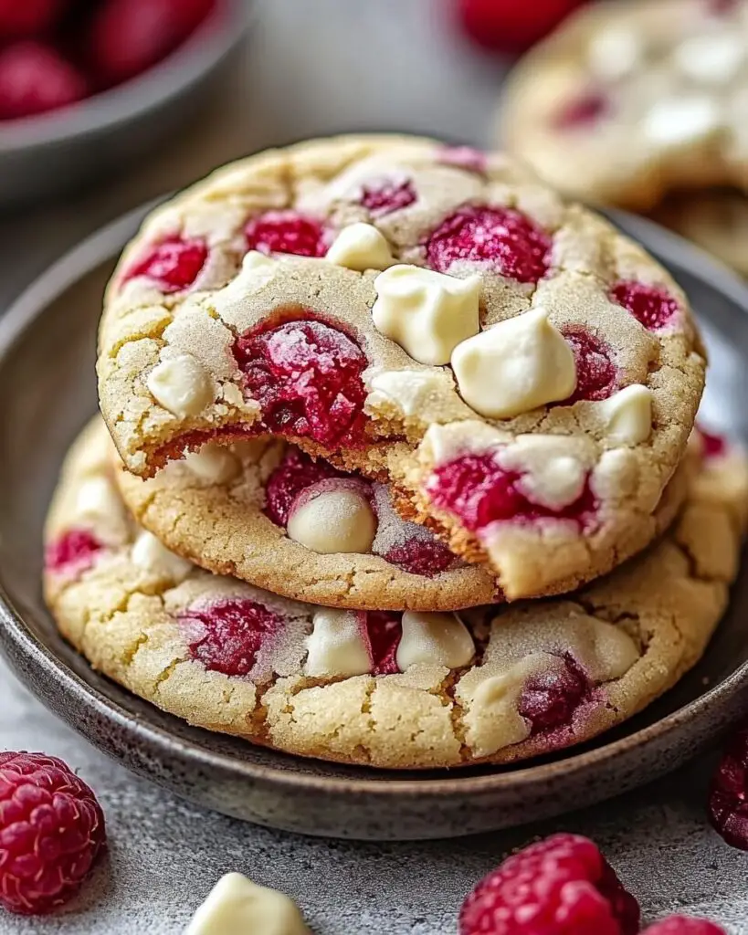 Gooey Raspberry White Chocolate Cookies