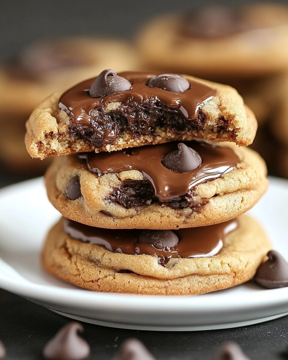 Nutella Stuffed Chocolate Chip Cookies