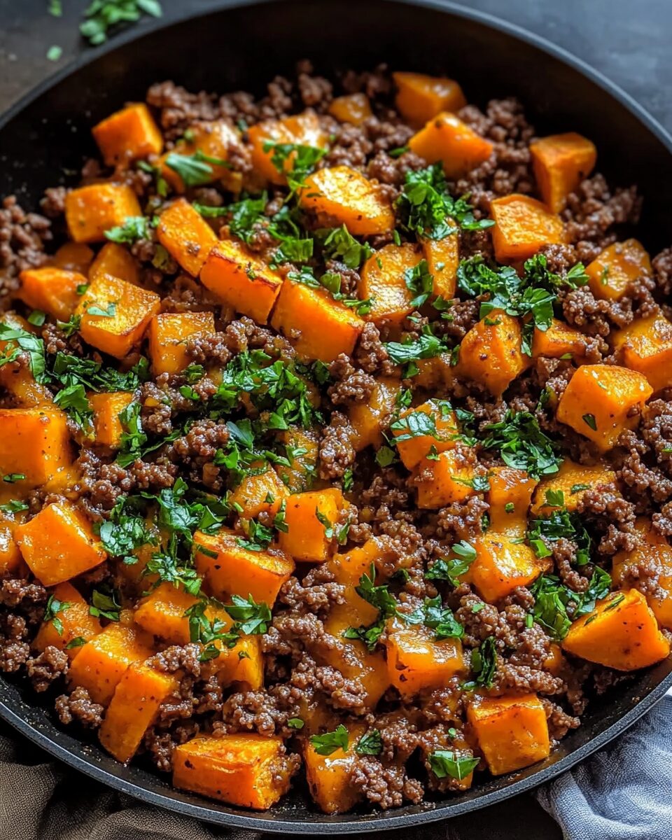 One-Pan Ground Beef and Sweet Potato Skillet