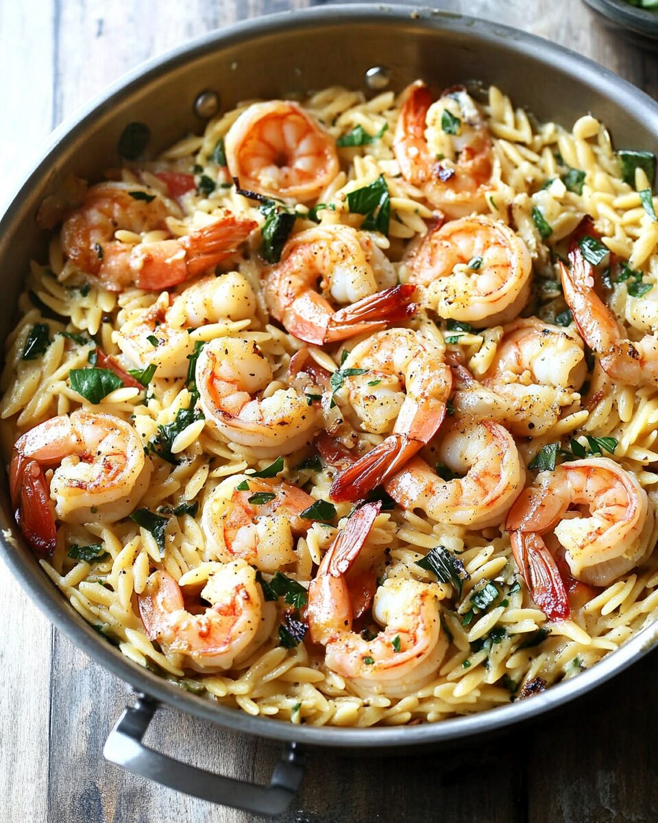 One-Pan Parmesan Orzo with Shrimp