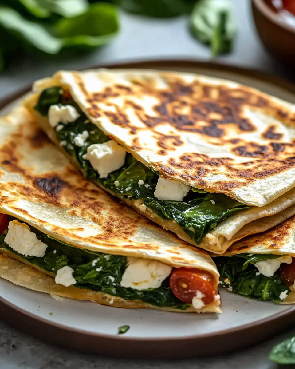 Spinach and Feta Quesadillas