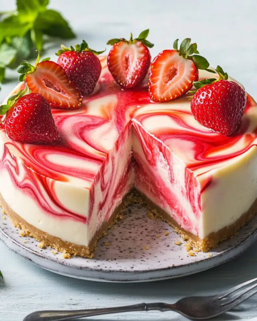 Strawberry Swirl Cheesecake