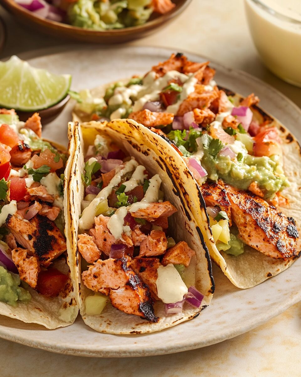 Blackened Salmon Tacos for Two
