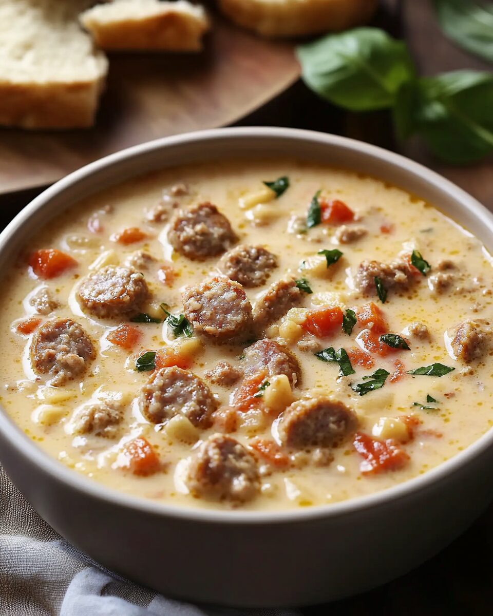 Creamy Parmesan Italian Sausage Soup