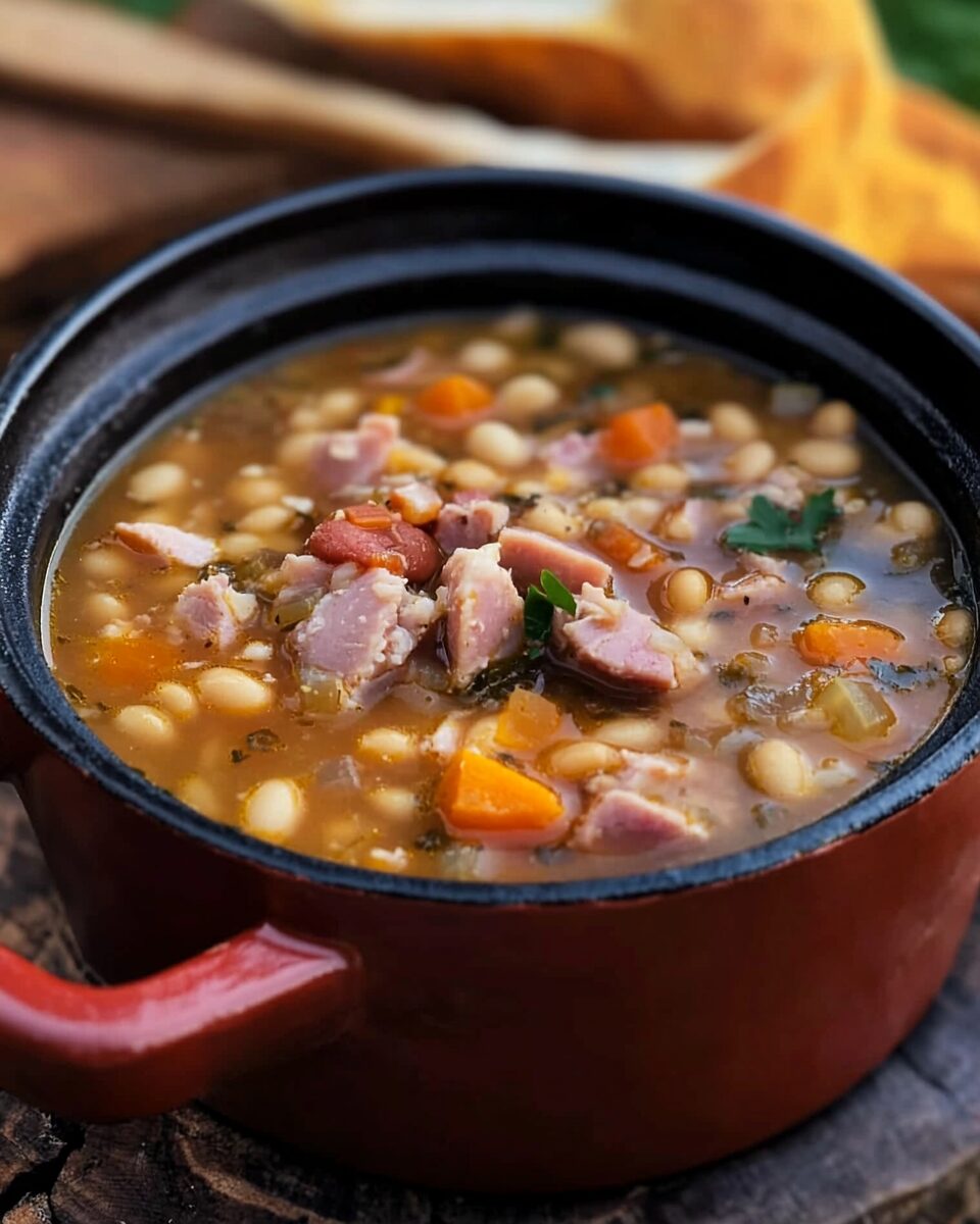 Dutch Oven Ham and Bean Soup