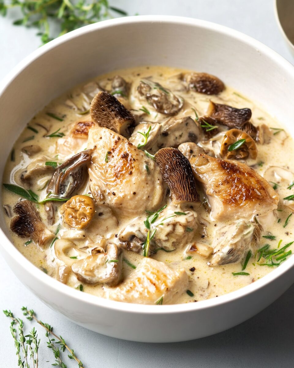 Fricassee of Chicken and Tarragon with Morel Mushrooms