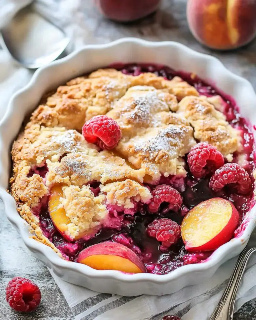 Peach Raspberry Cobbler