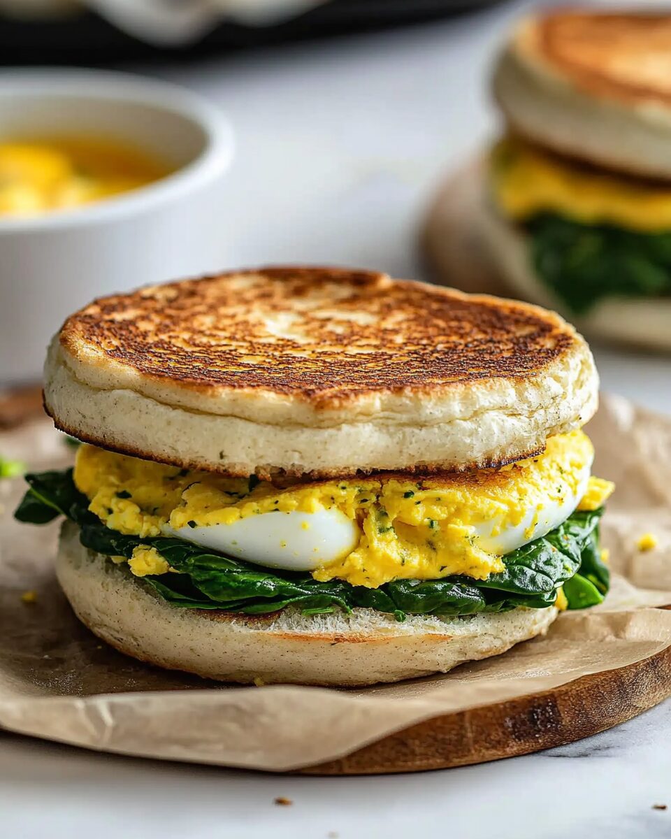 Spinach & Egg Breakfast Sandwiches