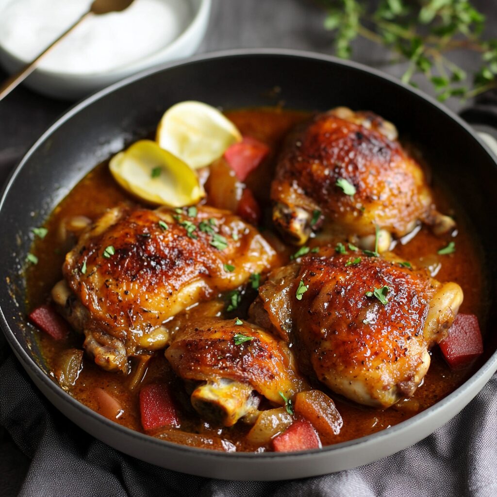 Chicken with Rhubarb Sauce