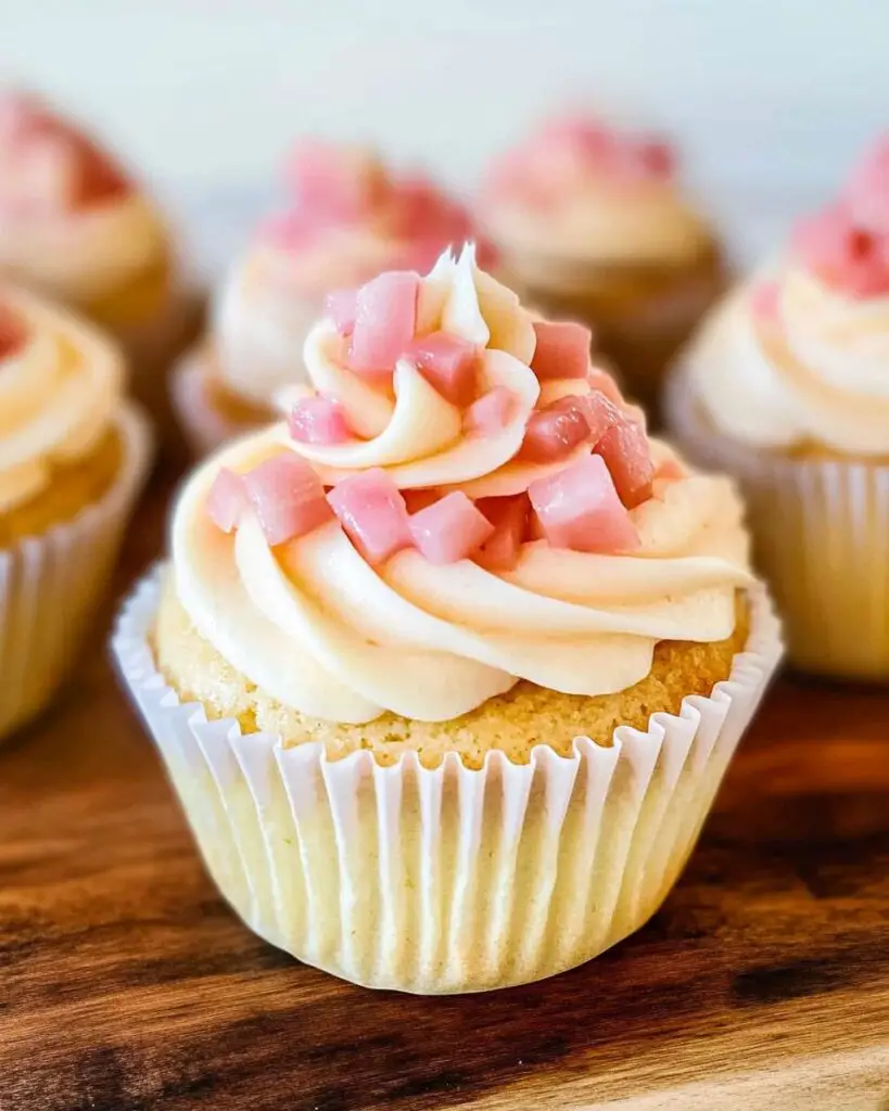 Rhubarb Honey Cupcakes