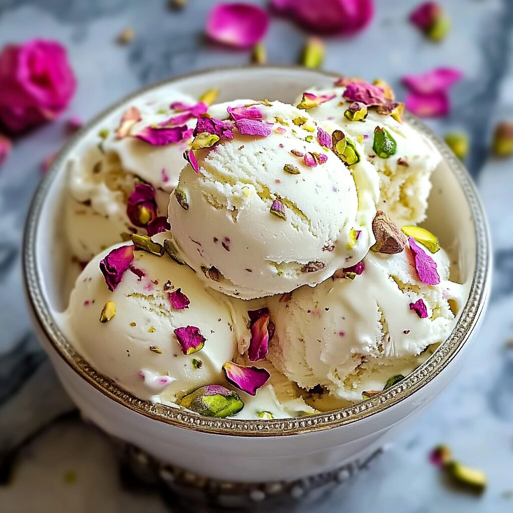 Rose Pistachio Cheesecake Ice Cream