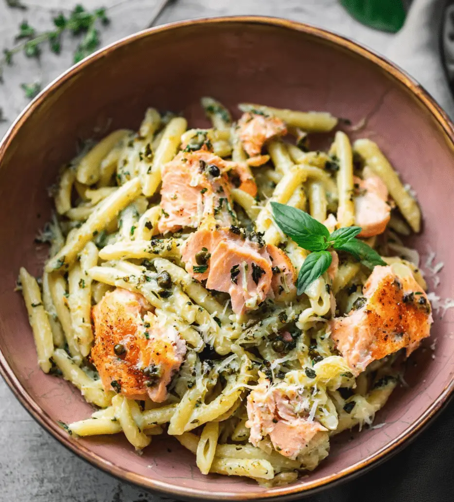 Creamy Salmon Pesto Pasta