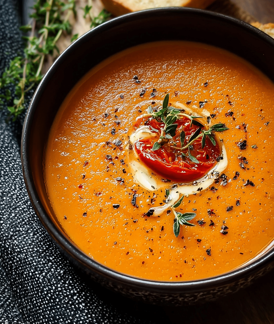 Creamy Roasted Garlic Tomato Soup