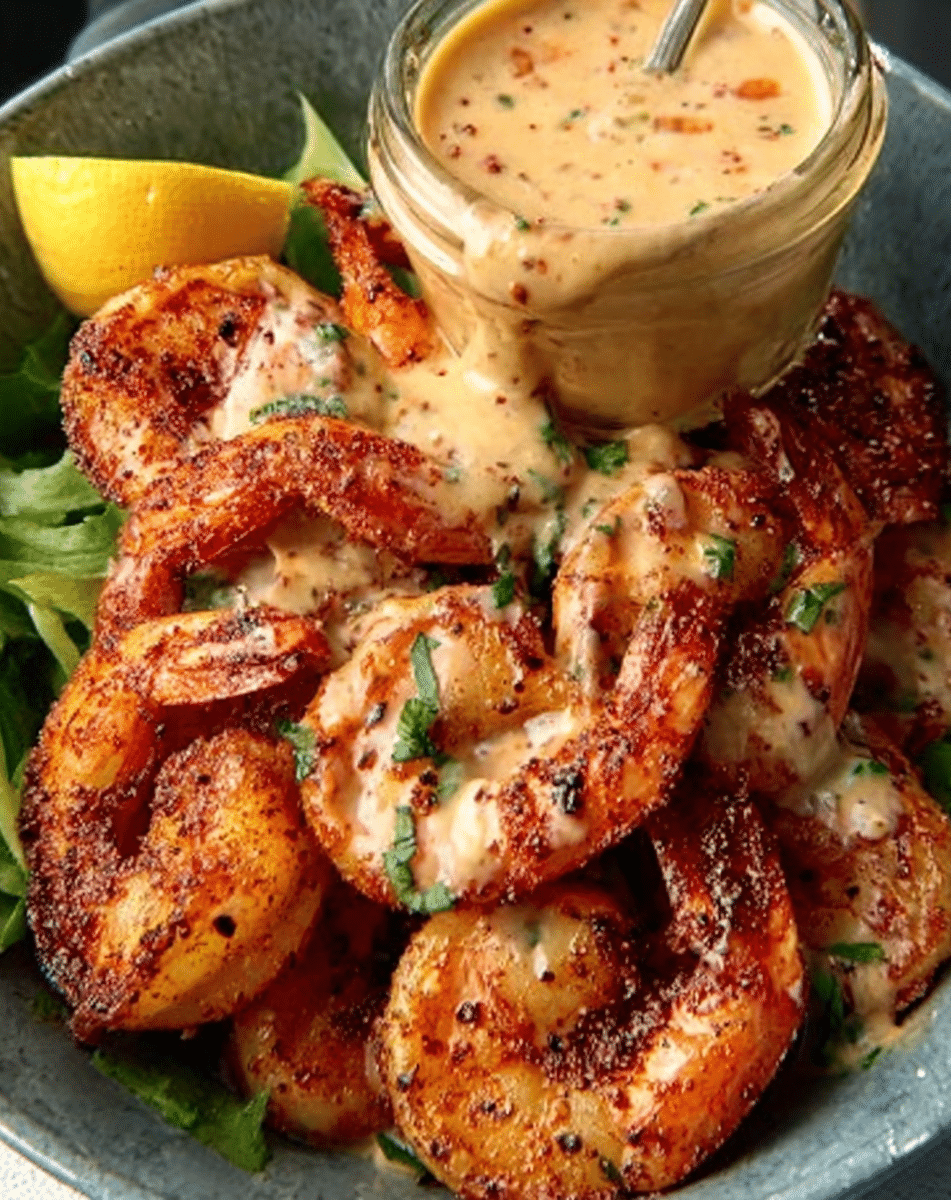 Crispy Cajun Shrimp with Creamy Sauce