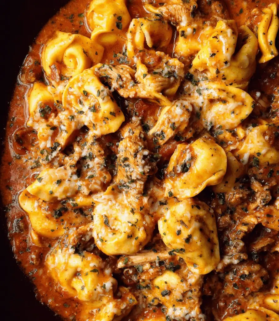 Easy Crockpot Chicken Tortellini