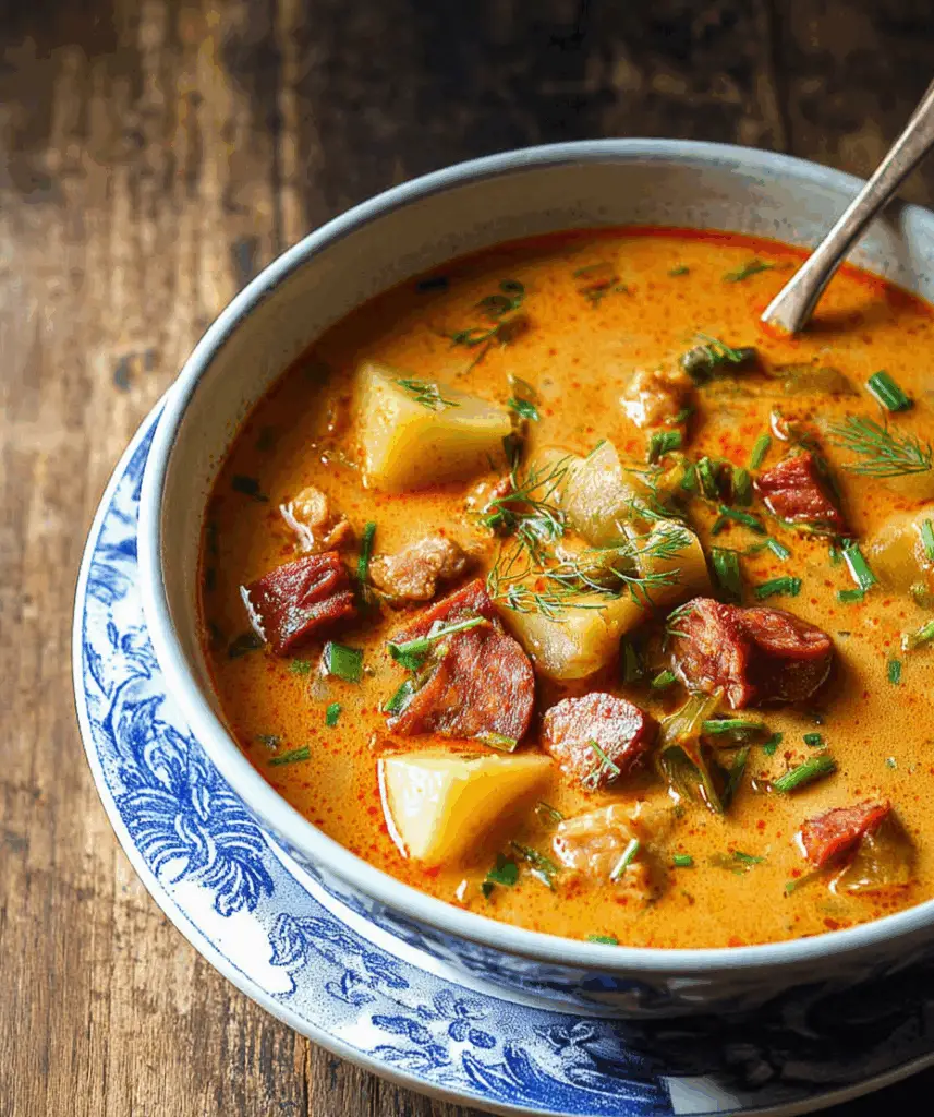 Spanish Potato Soup with Chorizo
