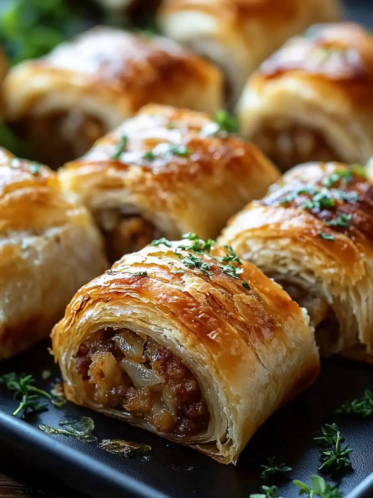 Savory French Onion Sausage Rolls: Irresistibly Flaky Goodness 3 Savory French Onion Sausage Rolls: Golden, Flaky & Irresistibly Flavorful