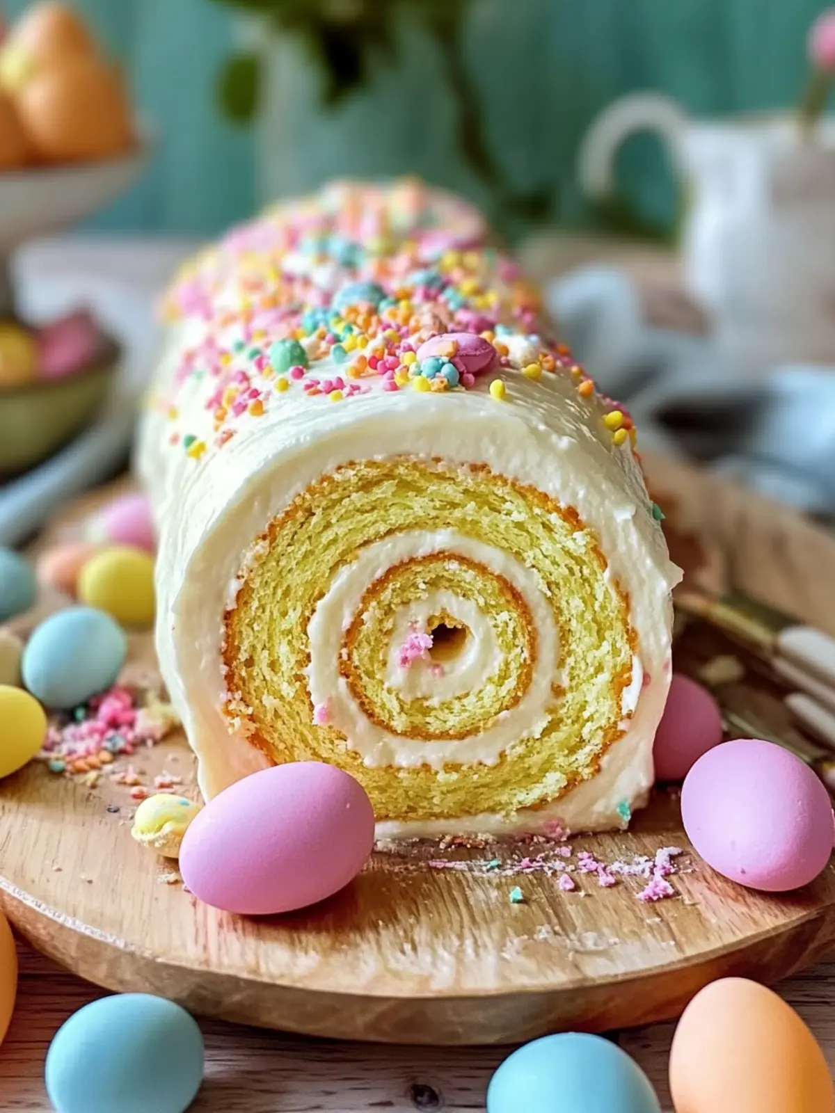 Irresistible Easter Cake Roll with Whipped Cream Delight 4 Easter Cake Roll