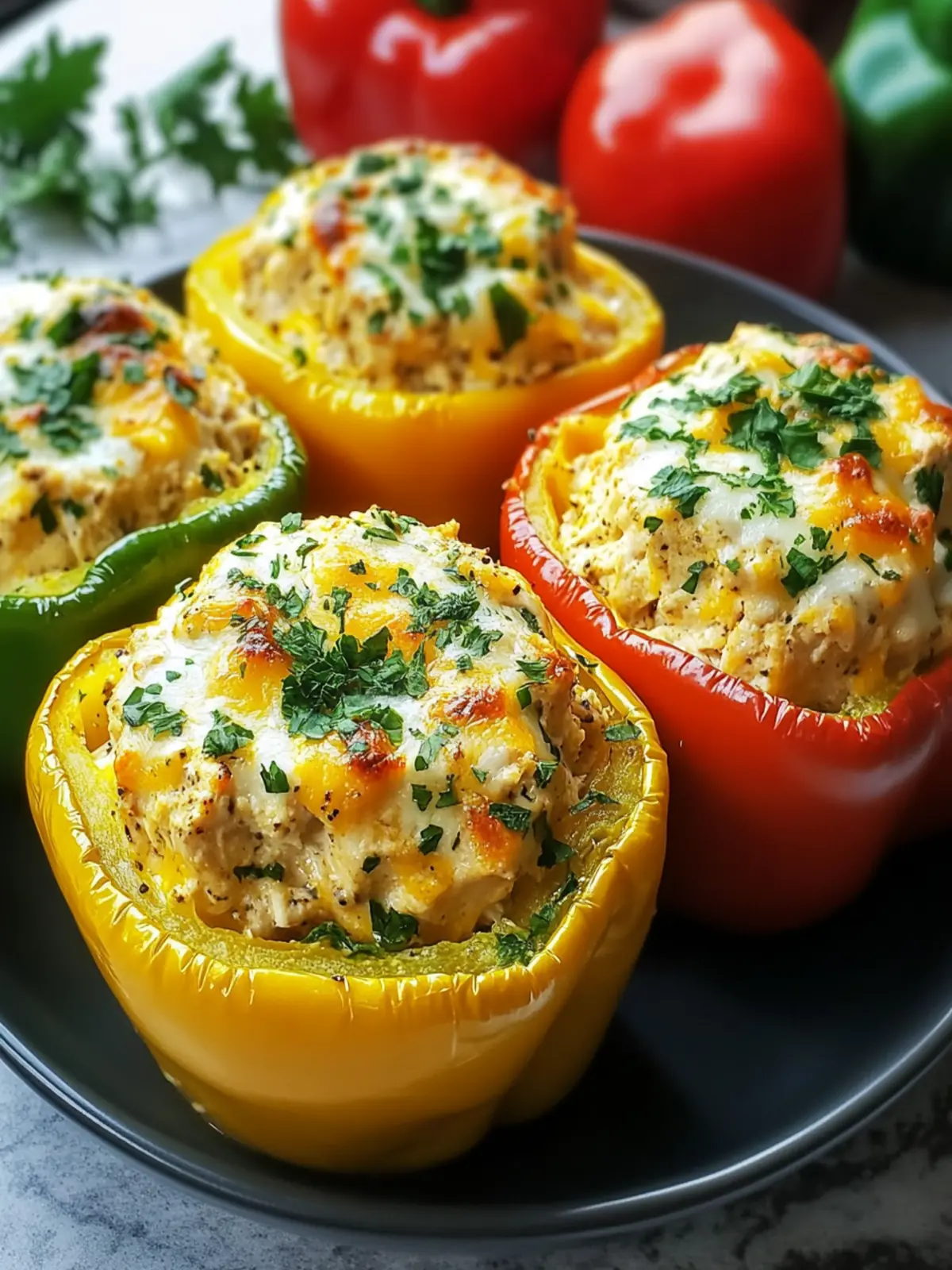Low-Carb Creamy Chicken Stuffed Peppers You’ll Crave! 3 Low-Carb Creamy Chicken Stuffed Peppers You’ll Love!