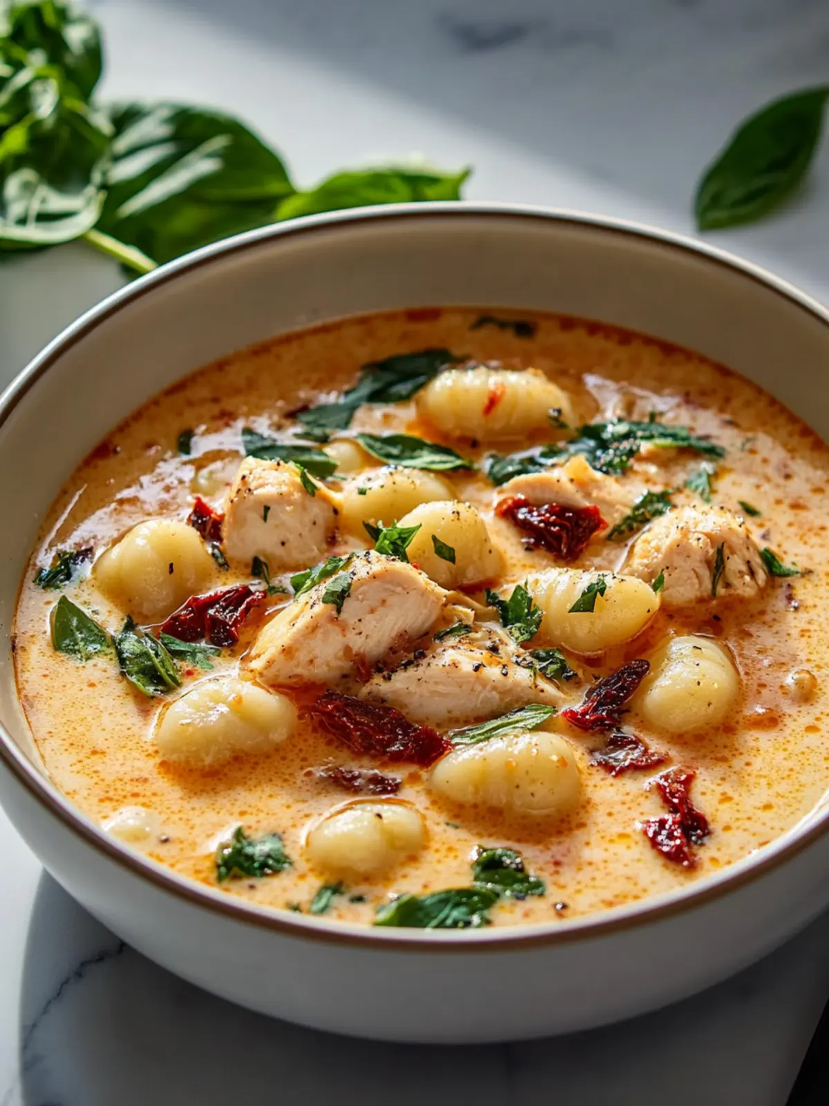 Creamy Sun Dried Tomato Gnocchi Soup with Chicken Dinner Bliss 2 Creamy Sun Dried Tomato Gnocchi Soup with Chicken Dinner
