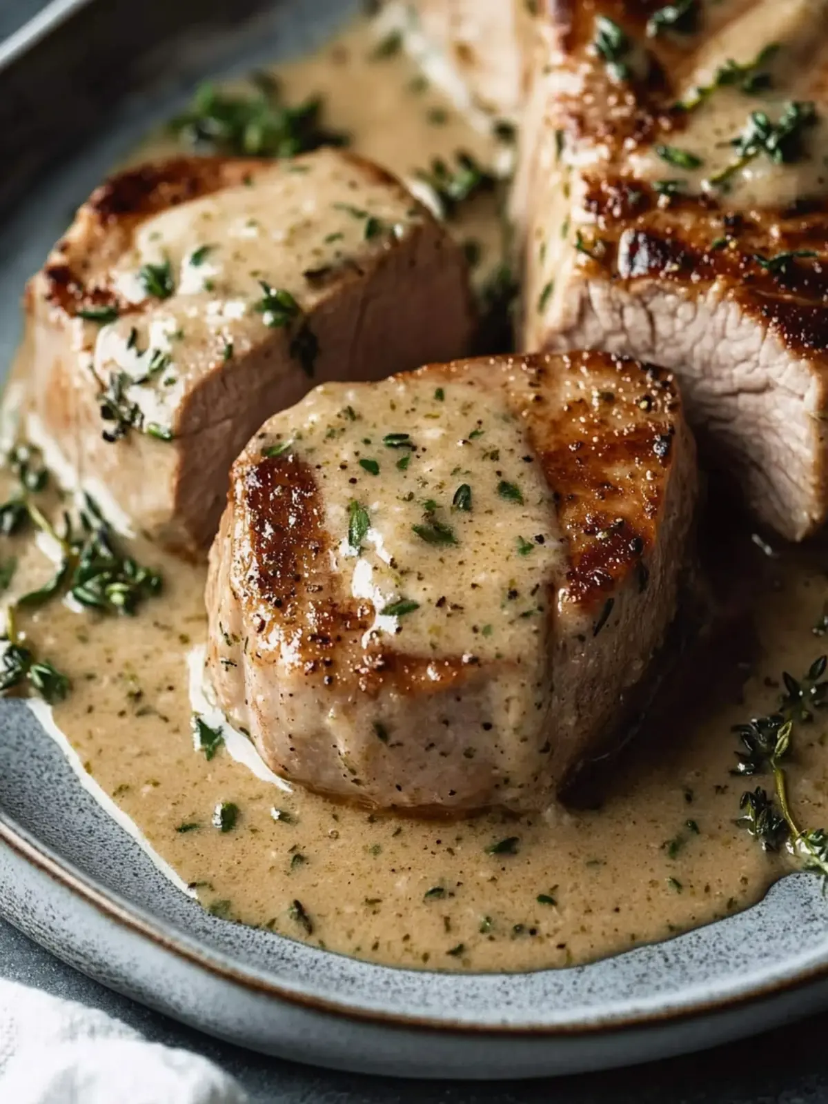 Herb Creamy Pork Tenderloin: Quick Gourmet Delight at Home 4 Herb Creamy Pork Tenderloin