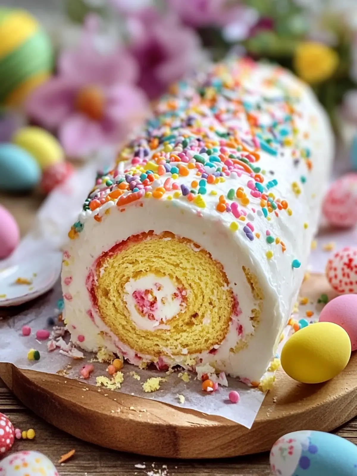 Irresistible Easter Cake Roll with Whipped Cream Delight 2 Easter Cake Roll
