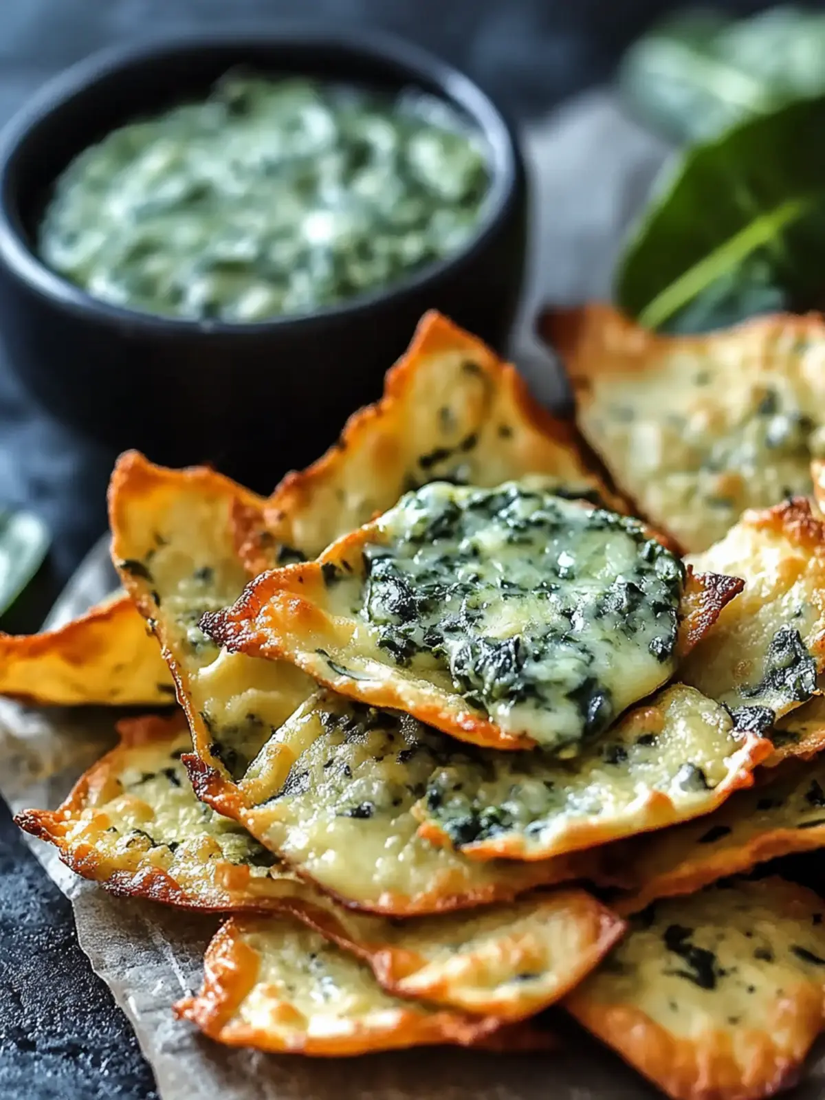 Spinach Dip Cheese Crisps: Irresistibly Crunchy Party Snack 3 Spinach Dip Cheese Crisps