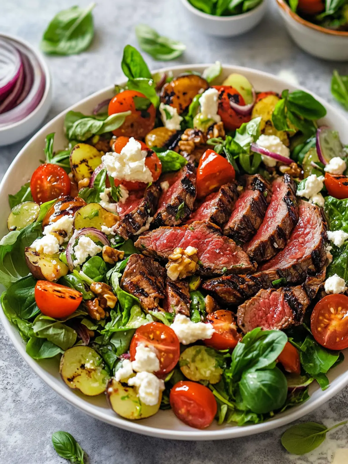 Savory Grilled Steak Salad with Creamy Balsamic Drizzle 5 Grilled Steak Salad