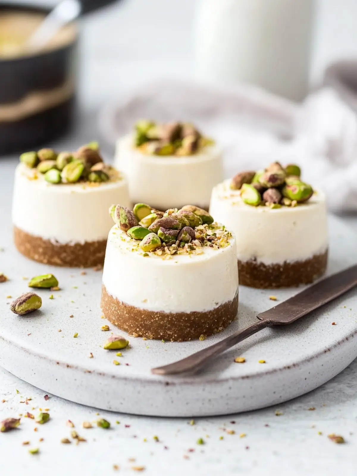 Irresistible Mini Pistachio and Coffee Cheesecakes Recipe 5 Mini Pistachio and Coffee Cheesecakes