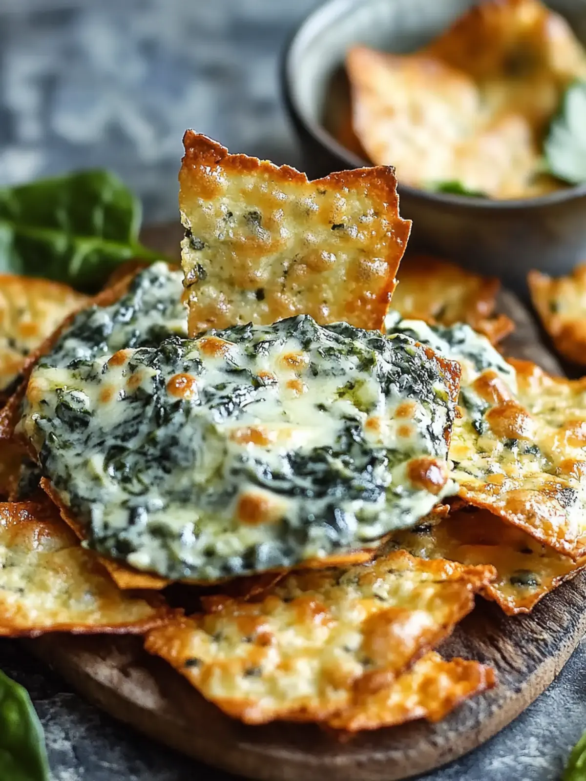Spinach Dip Cheese Crisps: Irresistibly Crunchy Party Snack 2 Spinach Dip Cheese Crisps