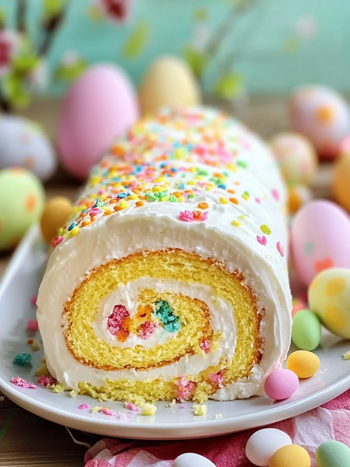 Irresistible Easter Cake Roll with Whipped Cream Delight 3 Easter Cake Roll