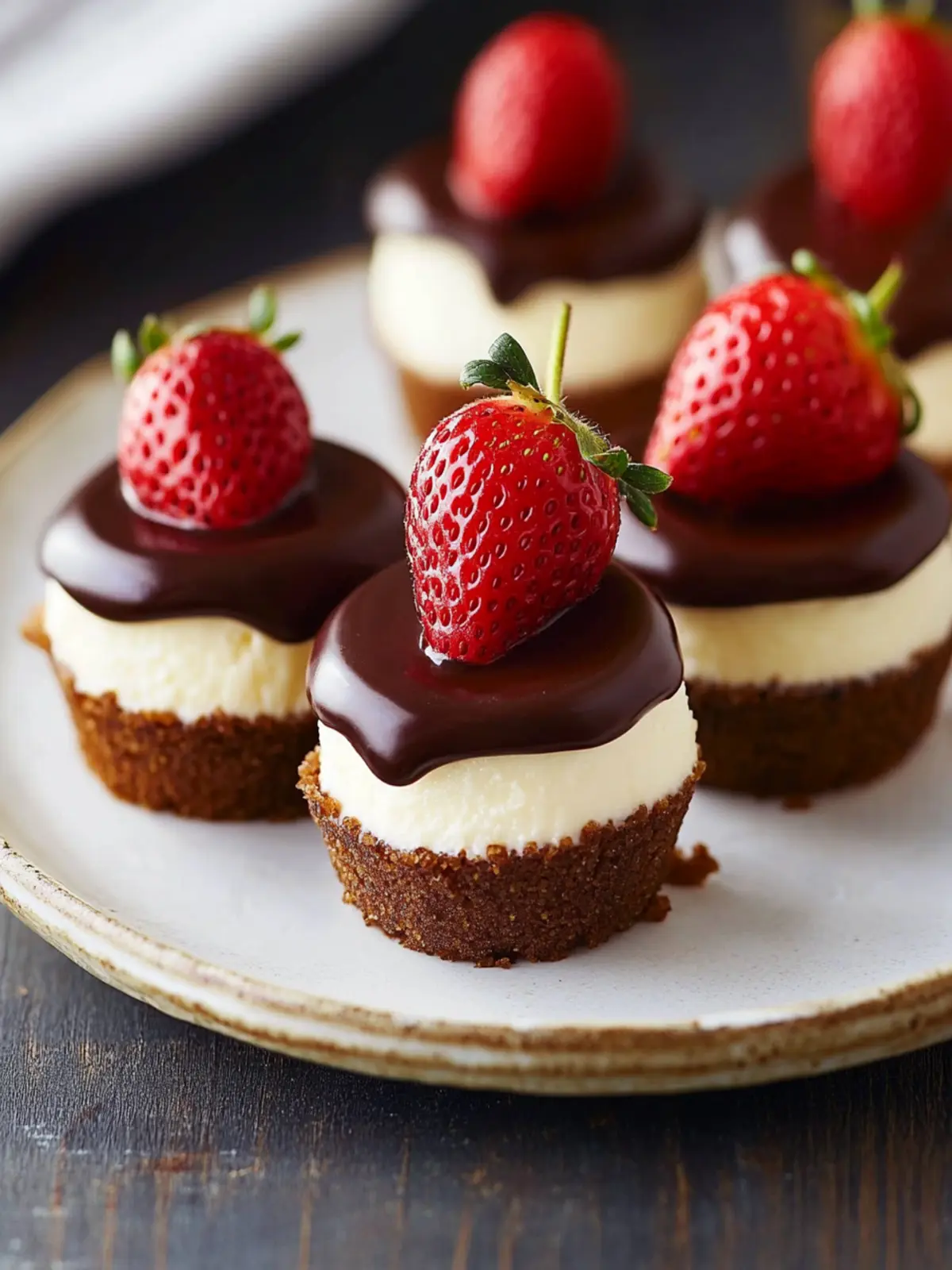 Chocolate-Dipped Strawberry Mini Cheesecakes for Effortless Indulgence 5 Chocolate-Dipped Strawberry Mini Cheesecakes
