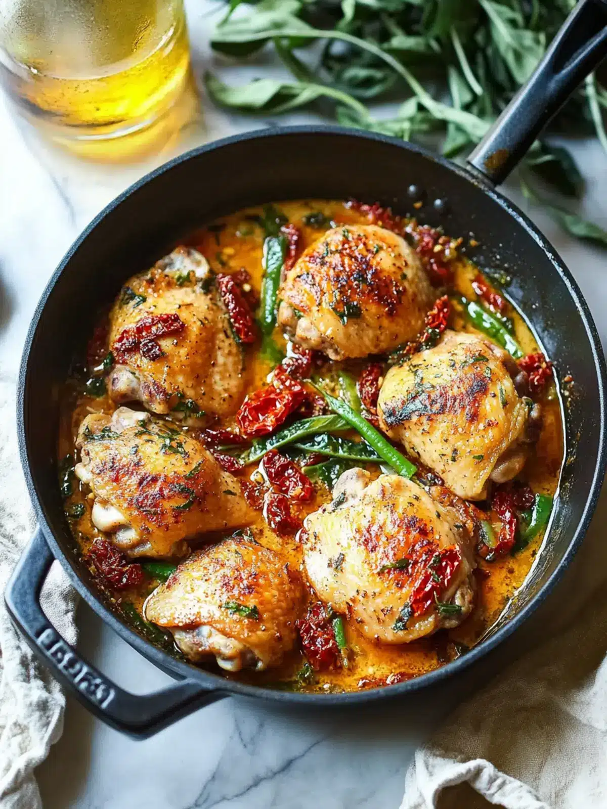 Skillet Sun Dried Tomato Chicken Thighs in 30 Minutes 5 Skillet Sun Dried Tomato Chicken Thighs