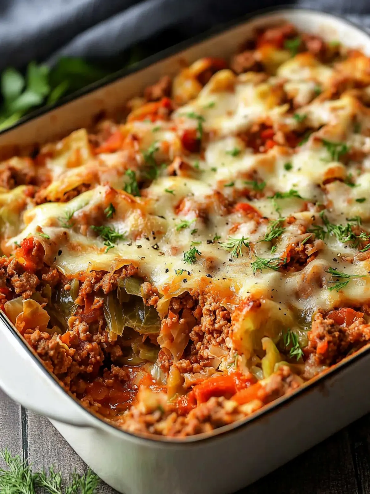 Lazy Cabbage Roll Casserole with Ground Beef for Easy Comfort 3 Lazy Cabbage Roll Casserole (with Ground Beef)
