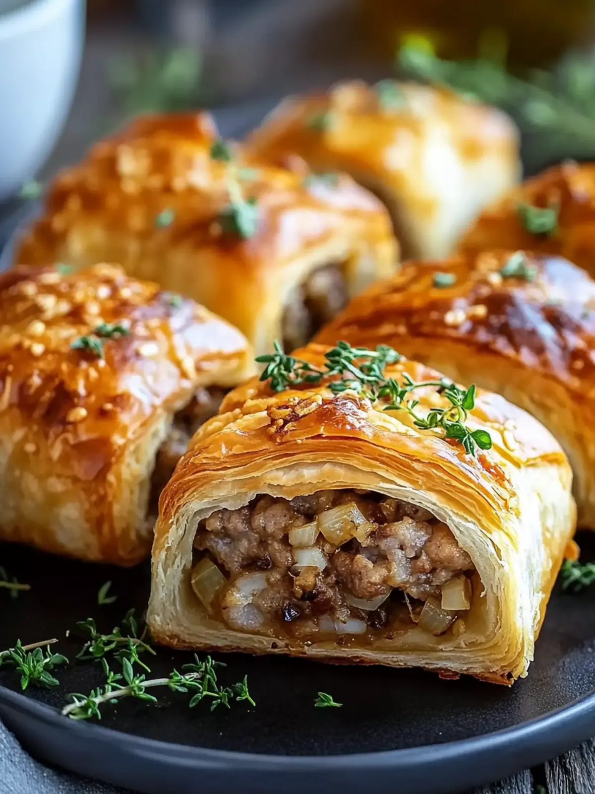 Savory French Onion Sausage Rolls: Irresistibly Flaky Goodness 2 Savory French Onion Sausage Rolls: Golden, Flaky & Irresistibly Flavorful