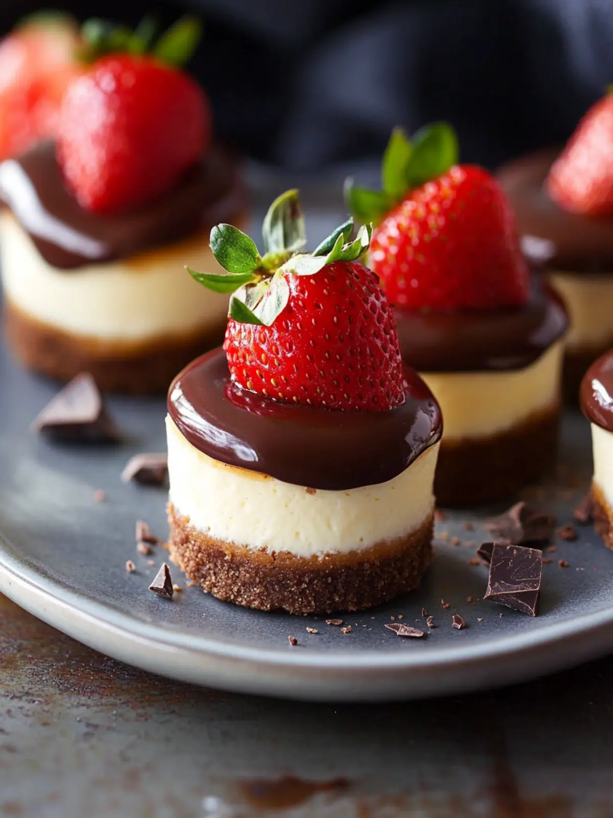 Chocolate-Dipped Strawberry Mini Cheesecakes for Effortless Indulgence 3 Chocolate-Dipped Strawberry Mini Cheesecakes